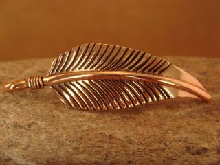 Navajo Indian Copper Leaf Pendant Hand Made by Douglas Etsitty