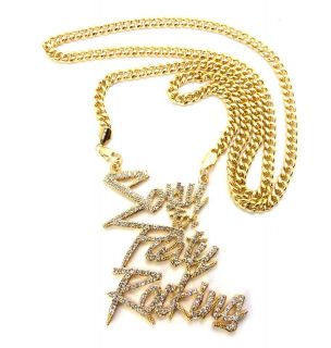   SORRY FOR PARTY ROCKING PENDANT 6mm/36CUBAN CHAIN NECKLACE MP816