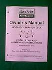 CUB CADET 44 TRACTOR MOWER DECK # 318 OWNERS MANUAL