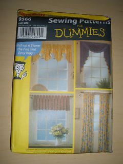   for DUMMIES #9566  Window Treatments  curtains, valance, swag UC