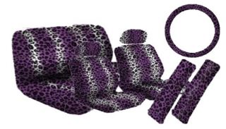   Purple and Black Animal Print Complete Car Seat Cover Full Set STD