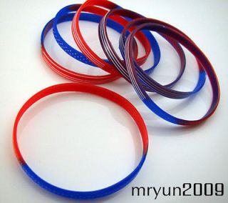 NEW 20PCS US   National flag Unisex Silicone bracelet Wristbands D55mm 