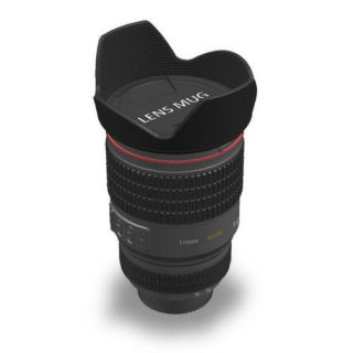 Camera Lens Mug   Photographers Cup and Biscuit Holder