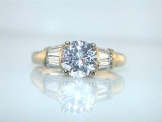 FRANKLIN MINT CZ STERLING SILVER GOLD PLATED RING