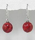 SILPADA STERLING WOMANS EARRINGS W1560 BEAD SPONGE CORAL EX CONDITION 
