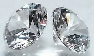   20 ct Rare VVS White Sapphire Brilliant Solitaire Diamond Cut Pair