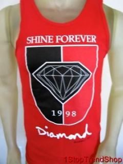 NWT Diamond Supply Co red tank top mens shirt skate size medium $30