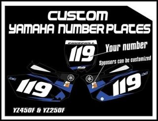 Custom number plates Yamaha yz250f yz450f yz85 yz125 yz250