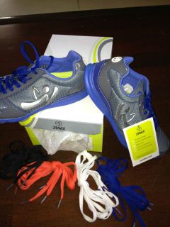 Zumba dance sneaker shoe Z Kickz II 8 ladies womens nib blue gray 
