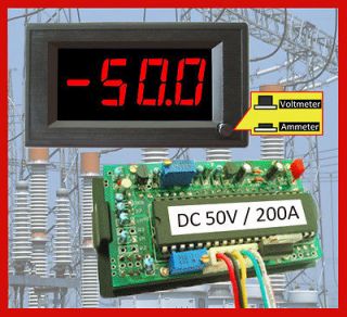   200A DC Red LED Digital Solar Panel Amp Volt Combo Meter Power 6 24V