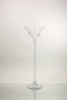 Wholesale Clear Martini Glass Vase 8 Opening x 23 Height (2pcs 