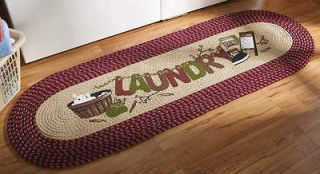  Laundry Room Decorative Braided Runner Area Throw Rug Home Decor