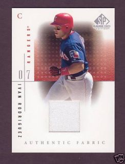   2001 SP Game Used Jersey Authentic Fabrics Rangers Upper Deck 01