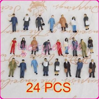 24 Model Train Standing People Figures Scale HO (187) NEW