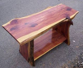 Red Cedar 3ft Table w/shelf Rustic Log Cabin Furniture