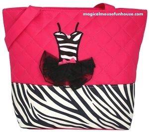 Girls Pink Zebra Ballet Tutu Tote Dance Bag New