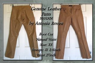 Womens Buckskin Leather Pants by Antonia Rovira  size 1 2