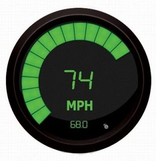 Digital Speedometer with LED Sweep Green w/ Black Bezel Intellitronix 