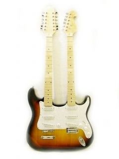   DOUBLE NECK SUNBURST ELECTRIC GUITAR   12+6 STRING FREE DELIVERY