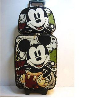   Popolar Mickey Mouse Trolley Travel Luggage Bag Roller Baggage 2Pc