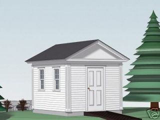 SHED PLANS BLUEPRINTS 10 FT x 12 FT CLASSICAL STYLE