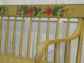   Sunny Yellow cottage hand painted Deacons Bench ~ Windsor Bench
