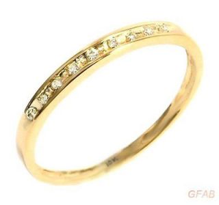 HER Real Diamond 10K Yellow Gold Wedding Ring / Anniversary Band 