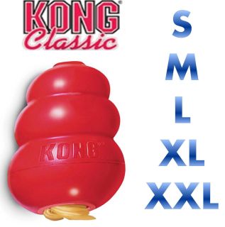 Kong Red Classic Fun Chew/Fetch Toy Teething Rubber Ball Pet Dog Treat 