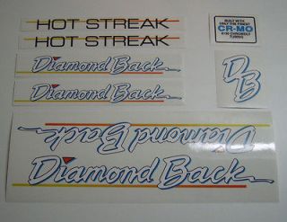 BMX DIAMOND BACK HOT STREAK 86, 87 decal stickers set