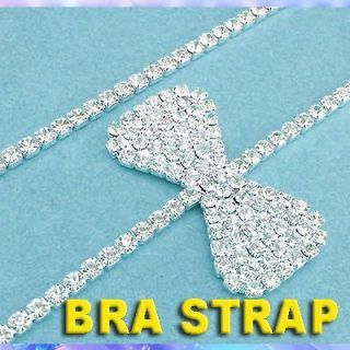 Rhinestone Crystal Bow Adjustable Bra Straps Diamante