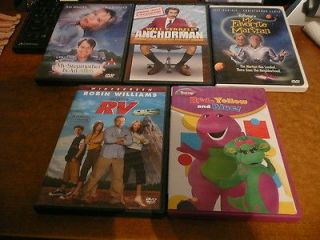 Lot of 5 Dvds. Anchorman, RV, Barney Red,Yellow and Blue +2 Free 