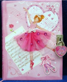 Girls 3 D Ballerina Dancer Diary Journal Book With Lock