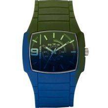 NEW Mens Diesel Youngblood Two Tone Blue & Green Rubber Watch DZ1423 w 