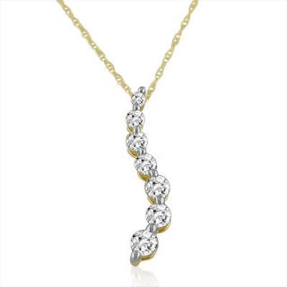 2ct Journey Diamond Necklace in 10K Yellow Gold