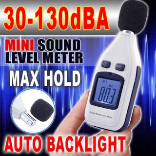 Digital LCD Monitor Sound Noise Level Meter 30~130dBA ±2dB Decibel 