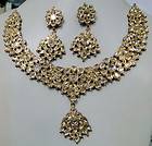 916 22 ct Gold polki Diamond necklace set kundan meena work Antique 