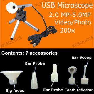   Digital Endoscope Otoscope Inspection Vedio Camera + Accessories TE09
