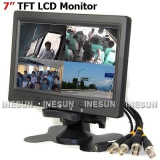 New 7 inch TFT LCD Color 4CH Video Input Security CCTV Camera Quad 