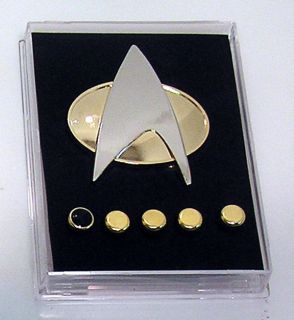 Star Trek Next Generation Metal Communicator Pin & Rank Pip Set of 6