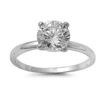   18K White Gold 2.0ct Simulated Diamond Engagement Ring Size 6   S15