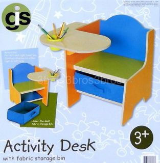 New Kids Activity Desk Pre School Kid Desktop with Fabric Storage Bin 