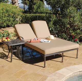   TWO PERSON DOUBLE CHAIR PATIO CHAISE OUTDOOR POOL LOUNGE SET & TABLE