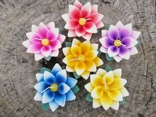 LOTUS Flower Floating Candles Colorful Handmade Thailand