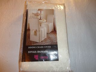 Dining Chair Cover   By United   Style  Damask   NIP
