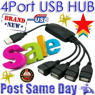 Port USB Hub Switch Splitter PS3 Xbox Wii cable Lead