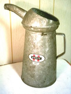 Vintage HUFFY Oil Can Dispenser C 4 4 Quarts Metal Spout Gas Station