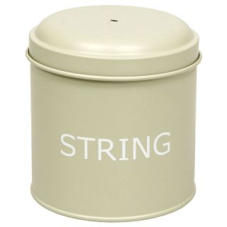 Garden String Dispenser Tin Box Enamelled   Sage Green