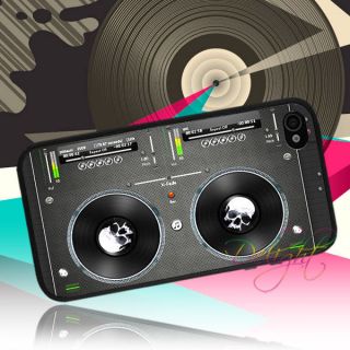 Unique Retro Turntable Music Player DJ Print iPhone 4S 4 4G Case 