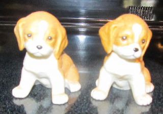   Interiors 8828 Puppy Dog Figurines Ceramic Puppies Dogs Brown White