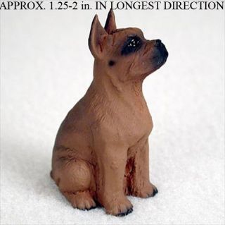 Boxer Mini Resin Dog Figurine Statue Hand Painted Tawny